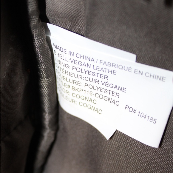 Bugatti Valentino Brown Cognac Vegan Leather Laptop Travel Backpack - Picture 15 of 15